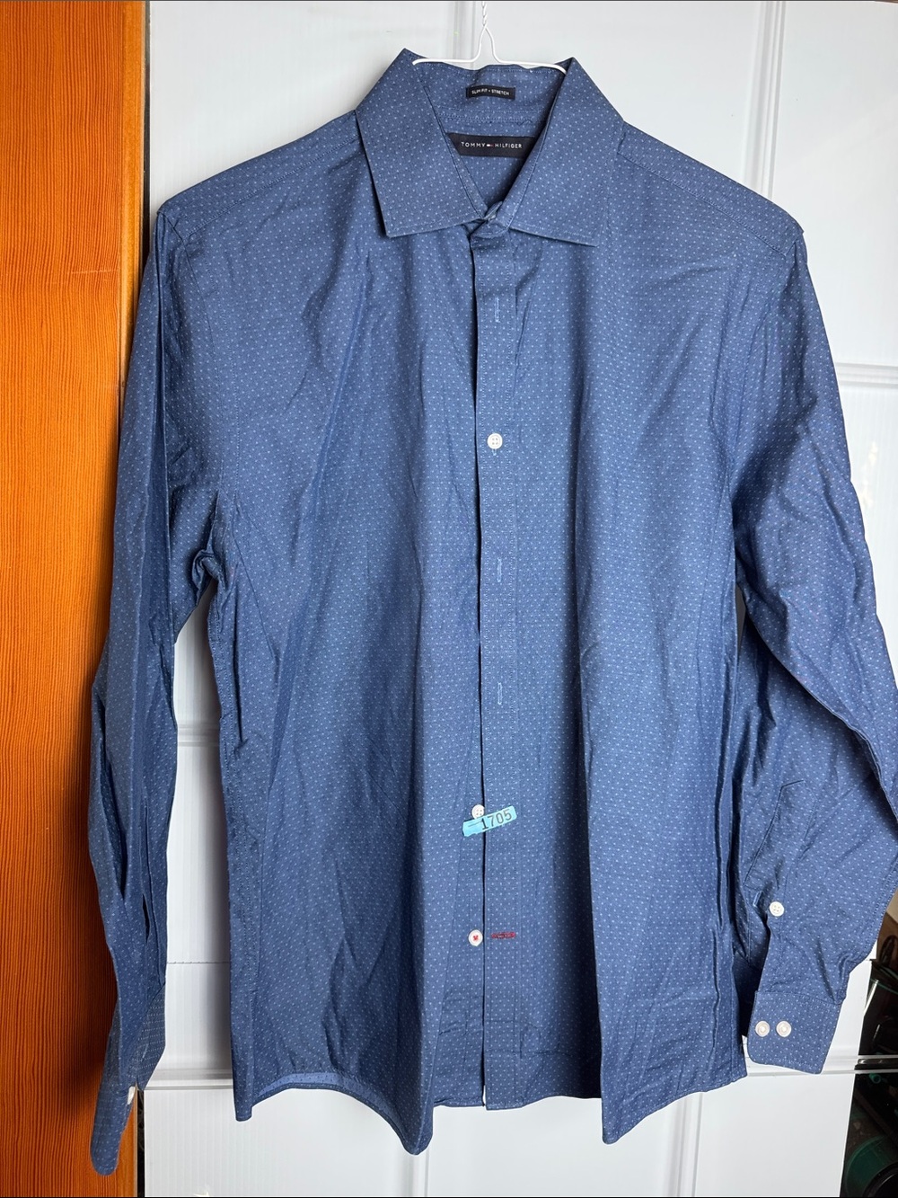 Tommy Hilfiger Men’s Navy Blue Microdot Dress Shirt
